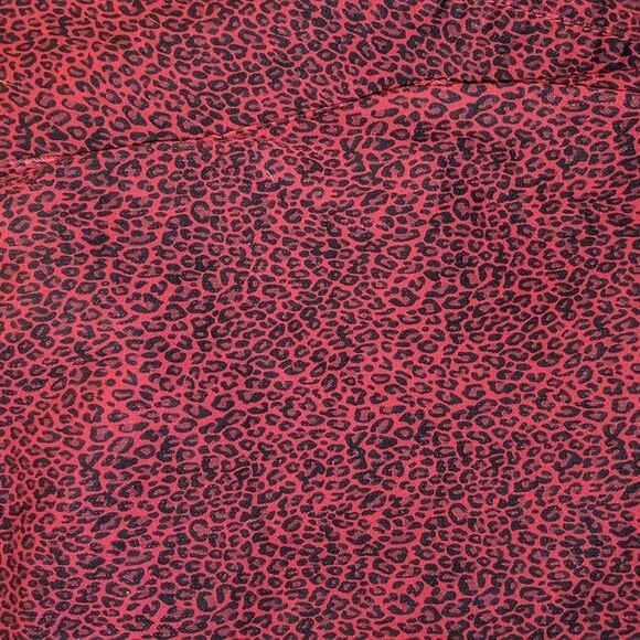 Stretchy Jeans Red Black Animal Print Straight Leg Size 10 - Picture 3 of 4